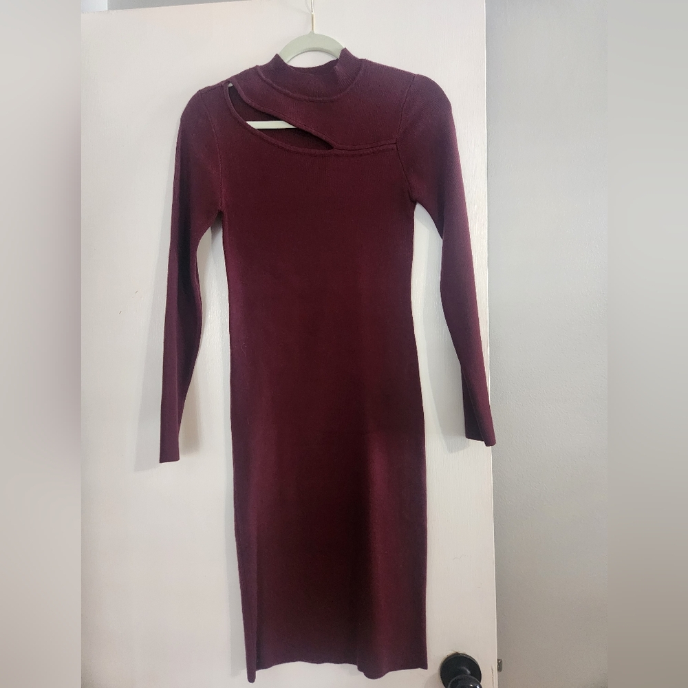 And Now This Fitted Dress Burgandy Size Medium
